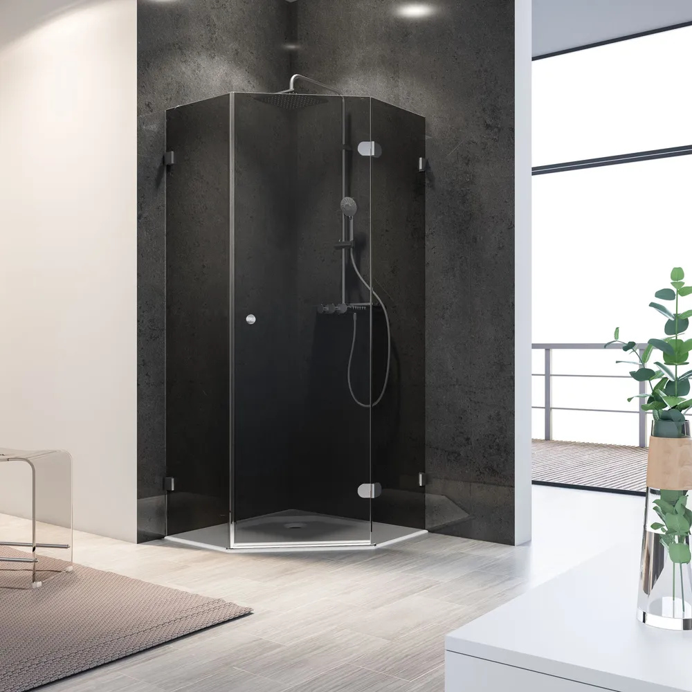 500-1000 mm, Halbkreis (Heb-Senk), Grau-Anthrazit, versiegelt, Anschlag: links