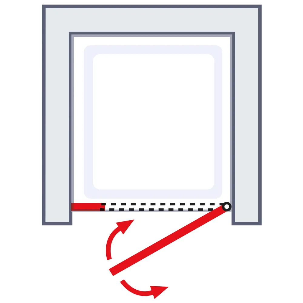 750-1800 mm, Chromoptik, Klar hell, versiegelt, Anschlag: rechts