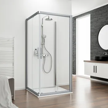 800x800 mm, 1850 mm, Alu-Natur, Klar hell