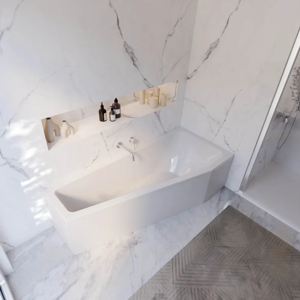 Ambiente Bild. Eingebaute Badewanne von schräg oben