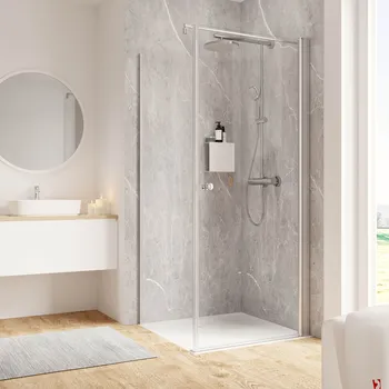 750x750 mm, 2000 mm, Alu-Natur, Klar hell, Anschlag: rechts / SW links