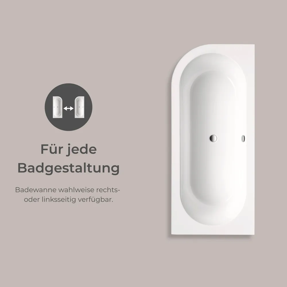 Badewanne Lago Canto in weiß