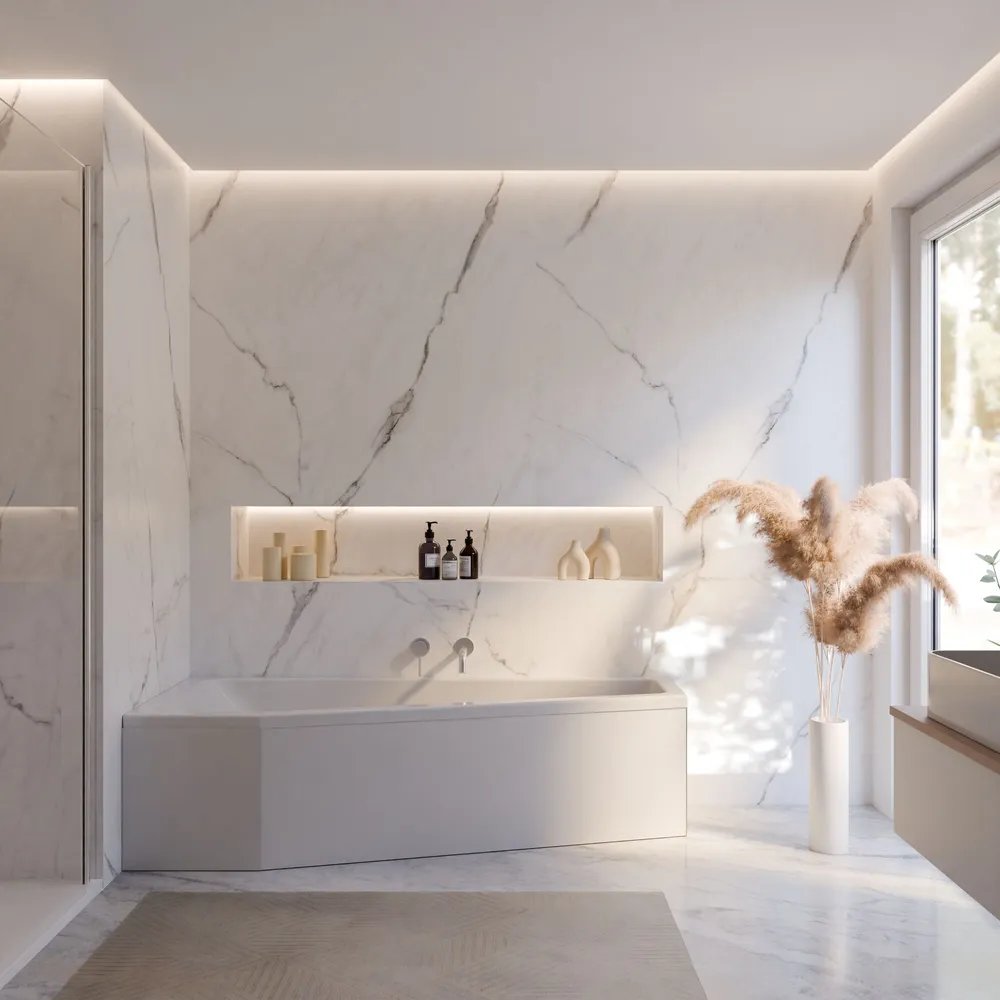 Ambiente Bild. Eingebaute Badewanne von vorne