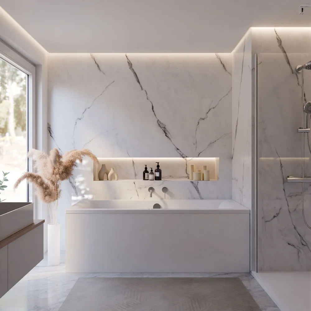 Ambiente Bild. Eingebaute Badewanne von vorne