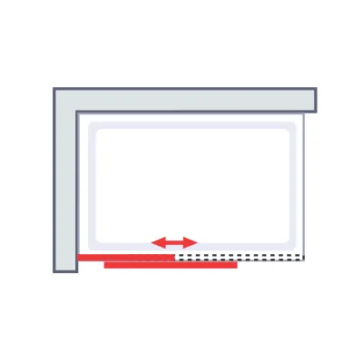 1000-2000 mm, 41 - Chromoptik, Nebel, versiegelt, Anschlag: links