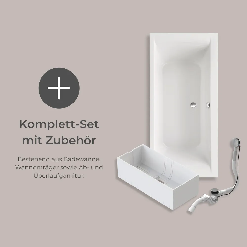 Die Schulte Badewanne Onda mit Wannentraeger in weiß