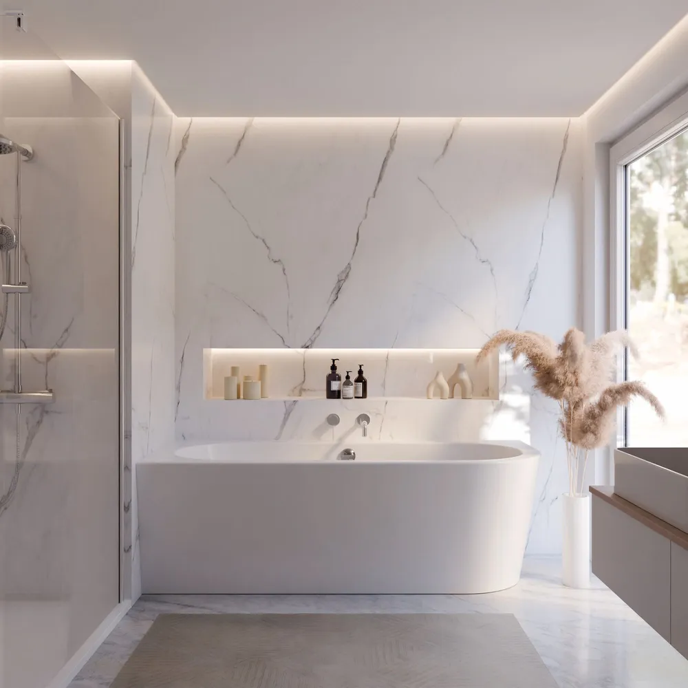 Badewanne Lago Canto in weiß Frontal Ansicht