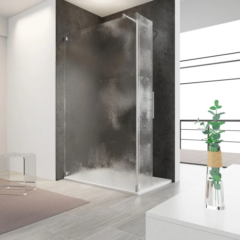 250-1600 mm, 180° Pendelscharnier, Bella (Chinchilla-Struktur), versiegelt, Anschlag: links