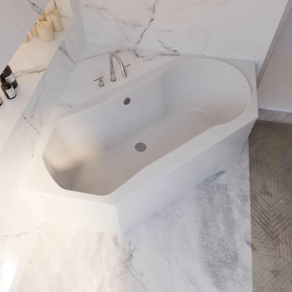 Ambiente Bild. Eingebaute Badewanne von schräg oben