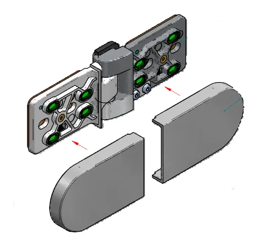 Scharnier: Pendelscharnier „Halbkreis“ - Verchromt