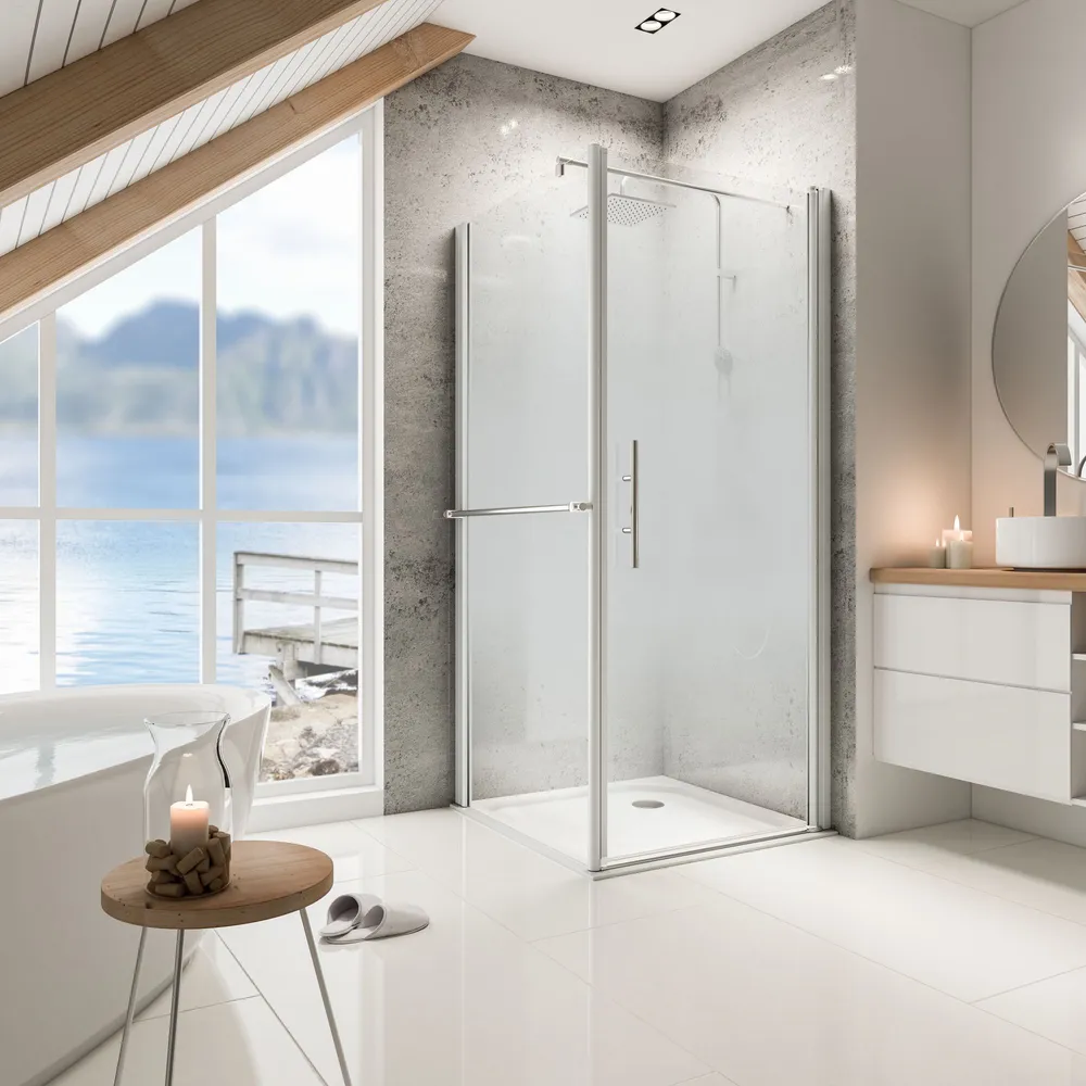 800 mm, 2000 mm, Alu-Natur, Nebel, versiegelt, Anschlag: links