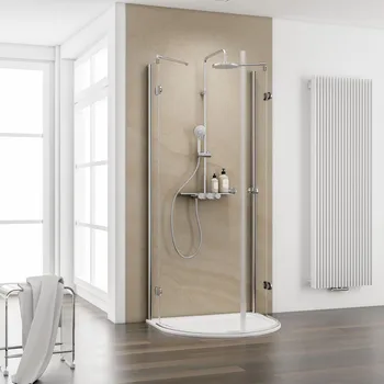 960x820 mm, 2000 mm, Halbkreis (Heb-Senk), Chromoptik, Klar hell