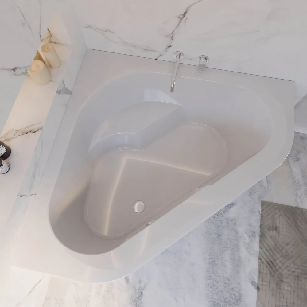 Ambiente Bild. Eingebaute Eckbadewanne von oben