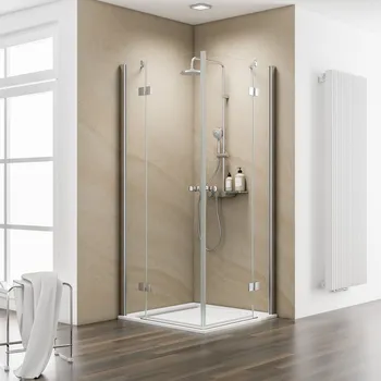 800x800 mm, 2000 mm, Eckig (Heb-Senk), Edelstahloptik, Klar hell