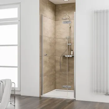 800 mm, 2000 mm, Pendelscharnier „Halbkreis“, Edelstahloptik, Klar hell