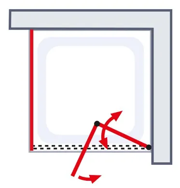 600-1120 mm, Eckig (Heb-Senk), Klar hell, versiegelt, Anschlag: links