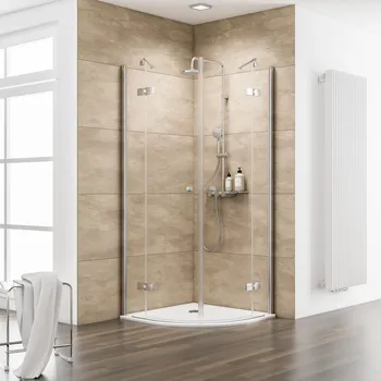 1000x1000 mm, 2000 mm, Pendelscharnier „Eckig“, Edelstahloptik, Klar hell