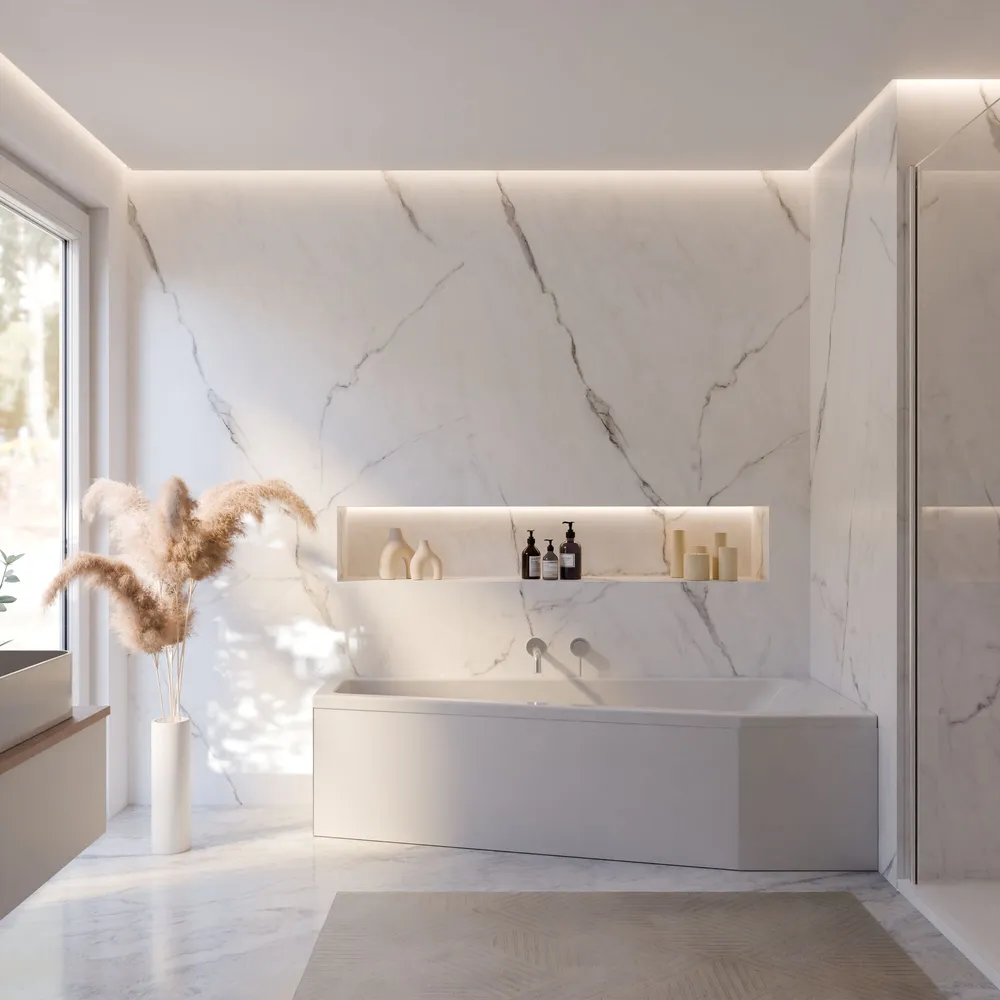 Ambiente Bild. Eingebaute Badewanne von vorne