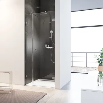 750-1600 mm, Halbkreis (Heb-Senk), Klar hell, versiegelt, Anschlag: links