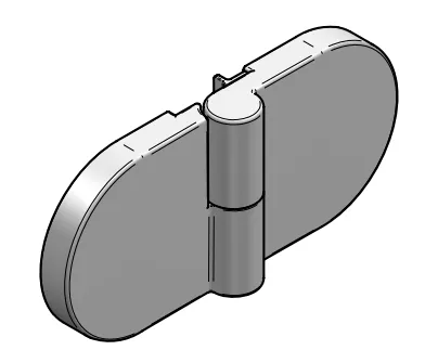 Scharnier: Halbkreis (Heb-Senk) - Verchromt