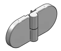 Scharnier: Halbkreis (Heb-Senk) - Verchromt