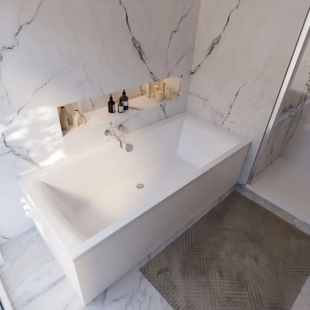 Die Schulte Badewanne Onda mit Wannentraeger in weiß