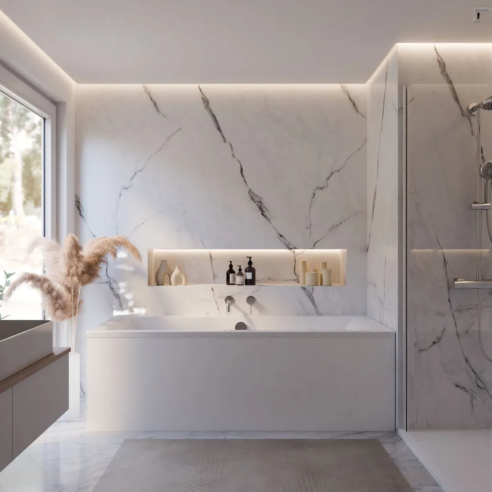 Ambiente Bild. Eingebaute Badewanne von vorne