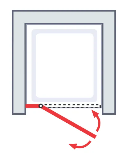 800 mm, 2000 mm, Pendelscharnier „Eckig“, Edelstahloptik, Klar hell