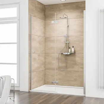 1200 mm, 2000 mm, Pendelscharnier „Eckig“, Edelstahloptik, Klar hell