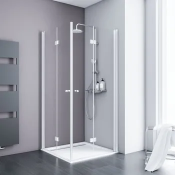 1000x1000 mm, 1920 mm, Eckig, Alpinweiß, Klar hell, versiegelt