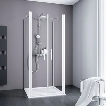 900x900 mm, 1920 mm, Alpinweiß, Klar hell, Anschlag: rechts / links