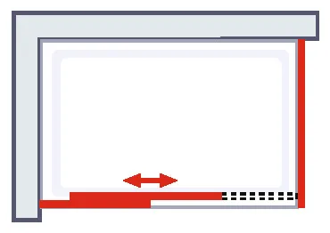 1200x800 mm, 2040 mm, Noir mat, Transparent, Côté du montage: gauche
