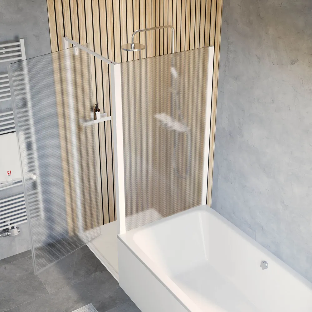 650-1200 mm, Mattweiß, Carré, Anschlag: links