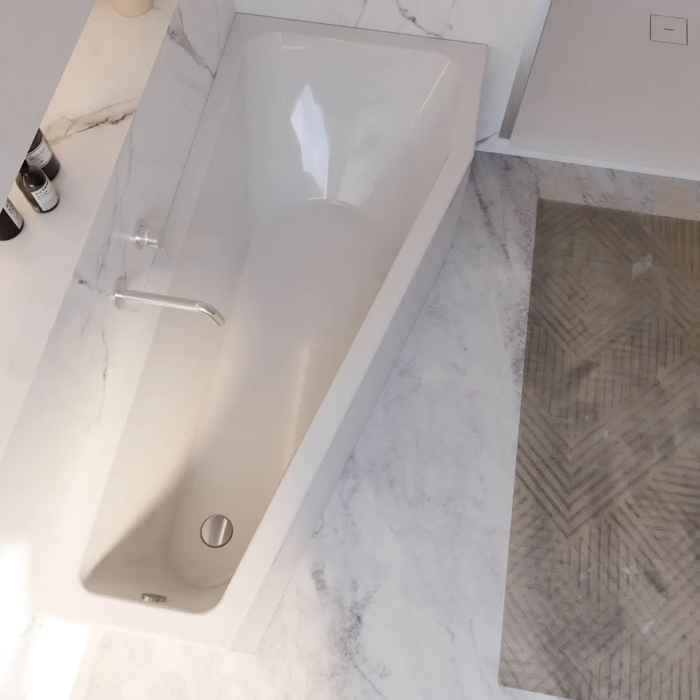 Ambiente Bild. Eingebaute Badewanne von schräg oben