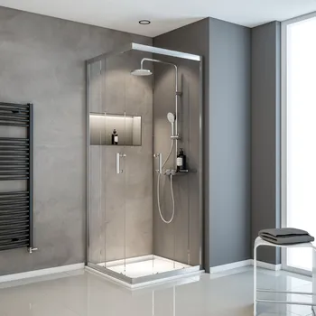 800x800 mm, 1900 mm, Chromoptik, Klar hell