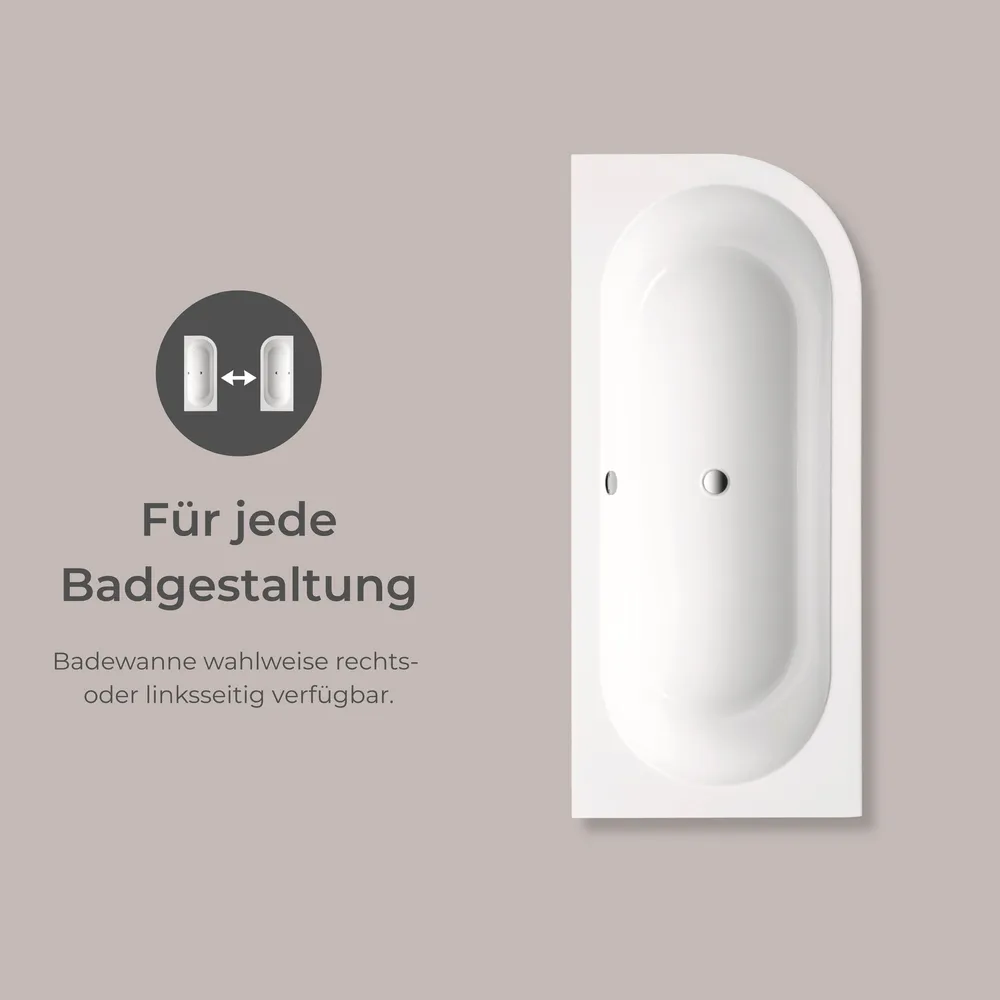 Badewanne Lago Canto in weiß