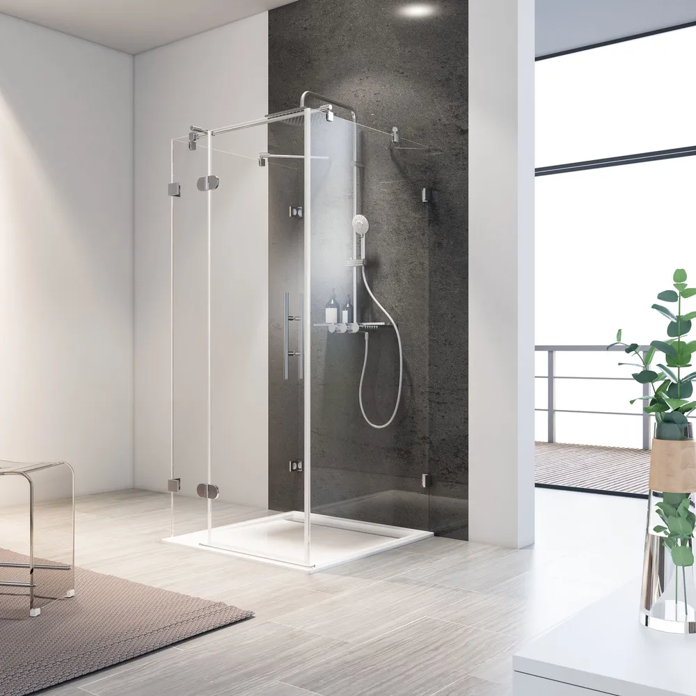 250-1600 mm, Halbkreis (Heb-Senk), Klar hell, versiegelt, Anschlag: links