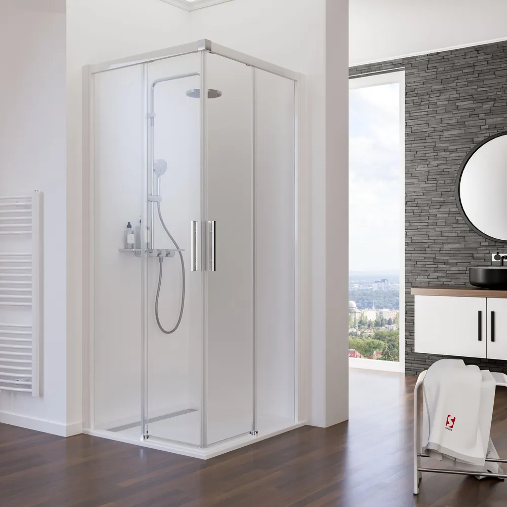 900x900 mm, 2000 mm, Alpinweiß, Bella