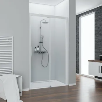 1200 mm, 2000 mm, Alpinweiß, Klar hell, Festelement: links