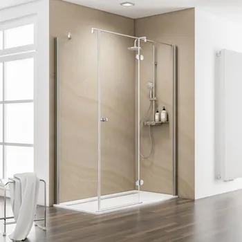 1200 mm, 2000 mm, Halbkreis (Heb-Senk), Edelstahloptik, Klar hell