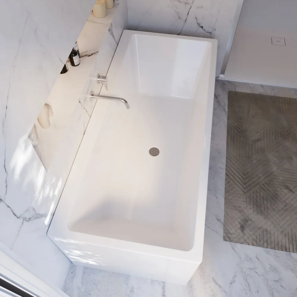 Ambiente Bild. Eingebaute Badewanne von schräg oben