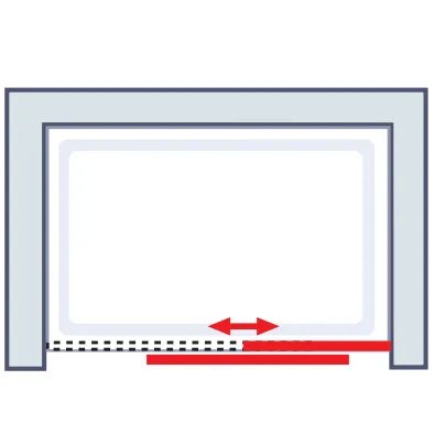 1000-1600 mm, 41 - Chromoptik, Matt-Satiniert, Anschlag: links