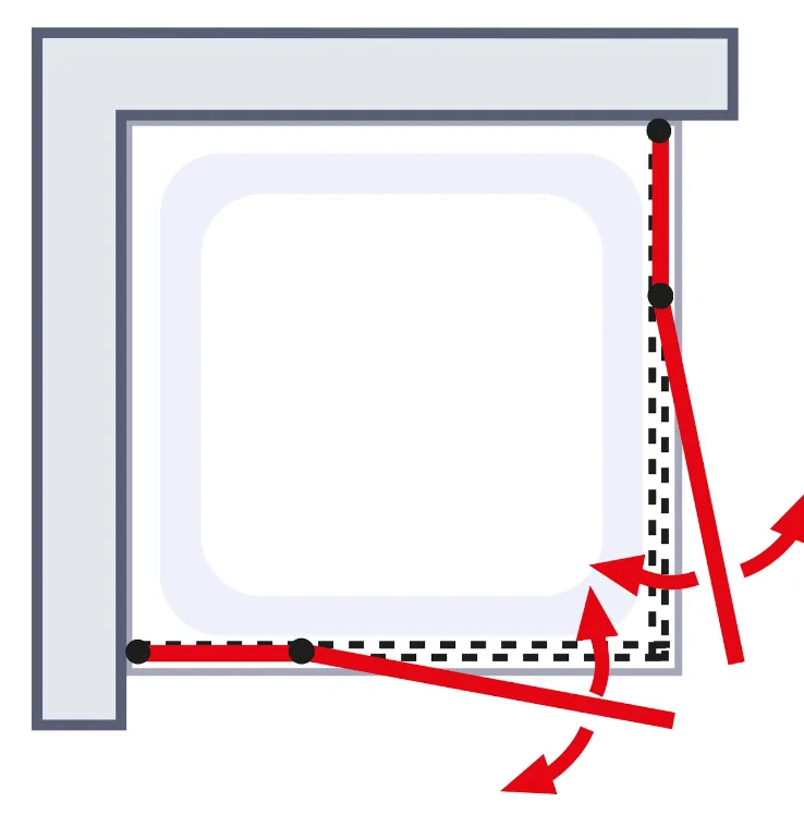 1000x1000 mm, 1920 mm, Mattschwarz, Klar hell, versiegelt
