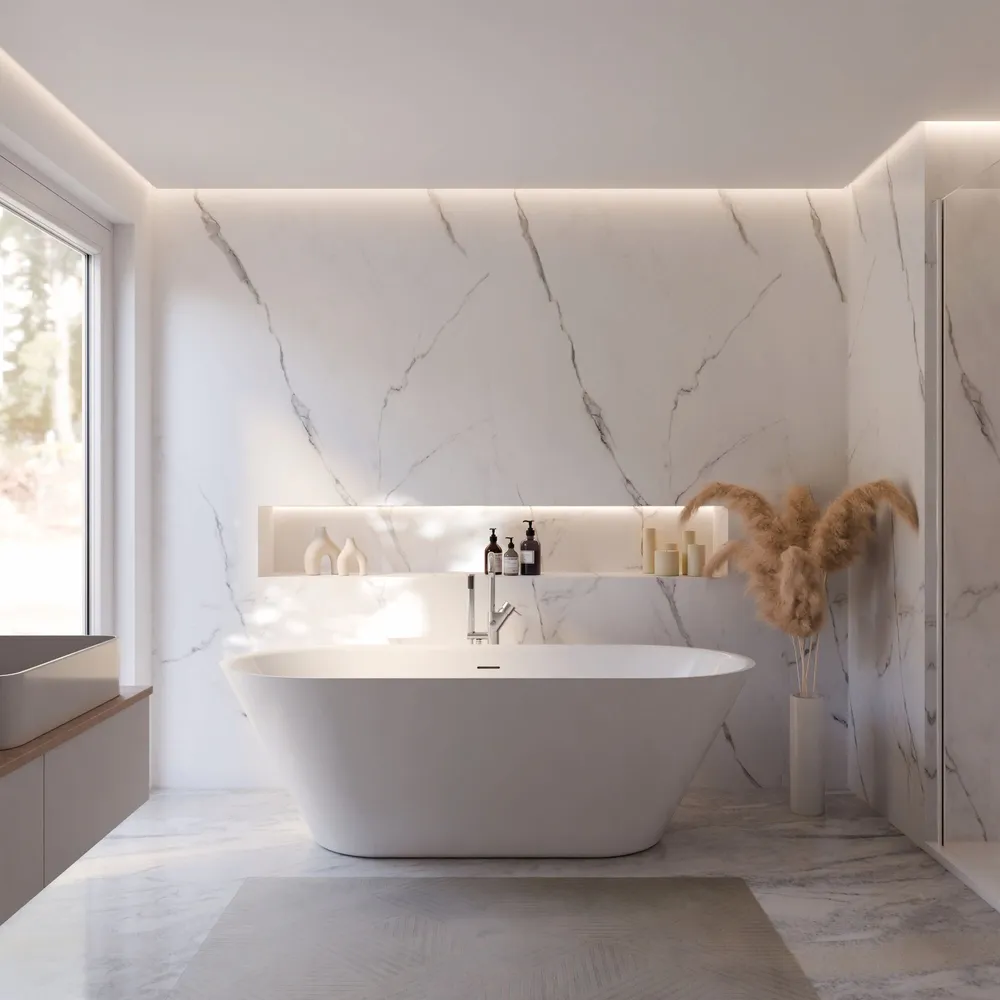 Badewanne Isla in weiß 1700x750 mm Frontalansicht