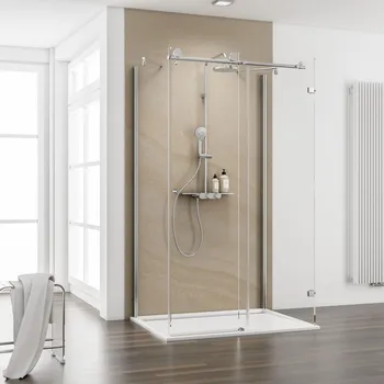 250-1300 mm, Chromoptik, Klar hell, Festelement: rechts / Einstieg links