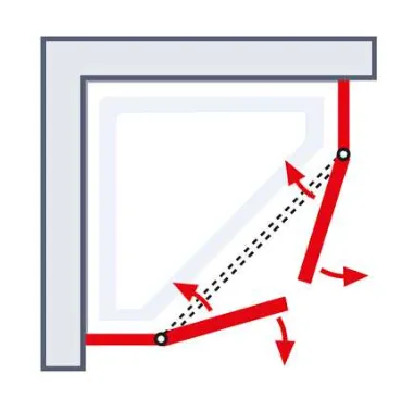 900x900 mm, 2000 mm, Chromoptik, Bella (Chinchilla-Struktur), versiegelt
