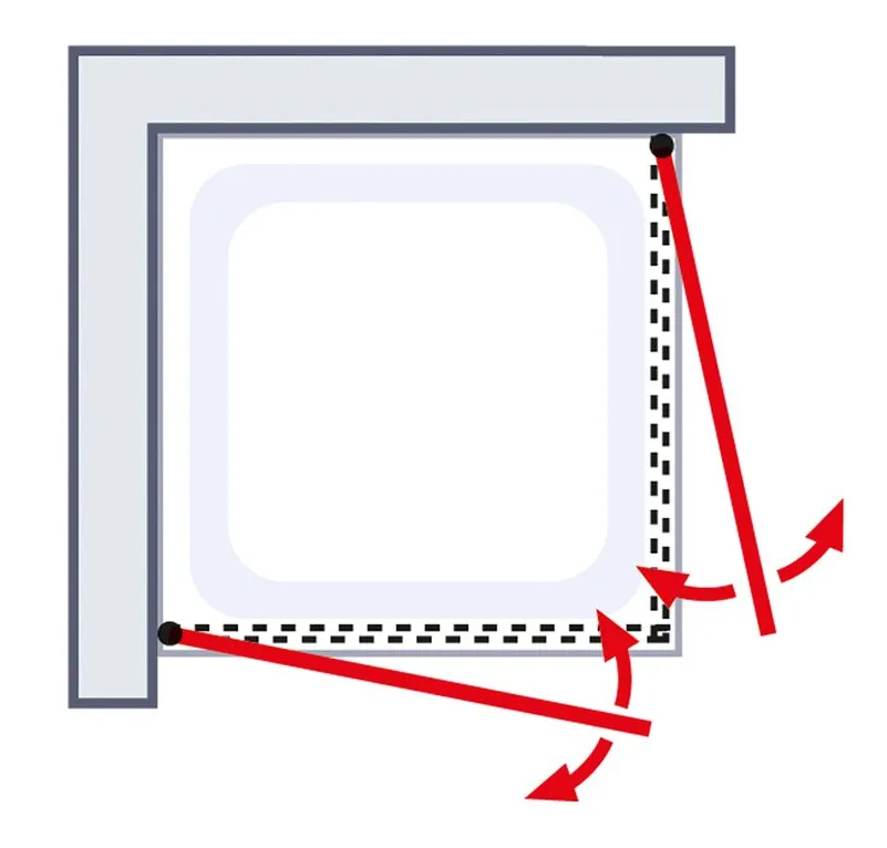 900x900 mm, 2000 mm, Alu-Natur, Klar hell