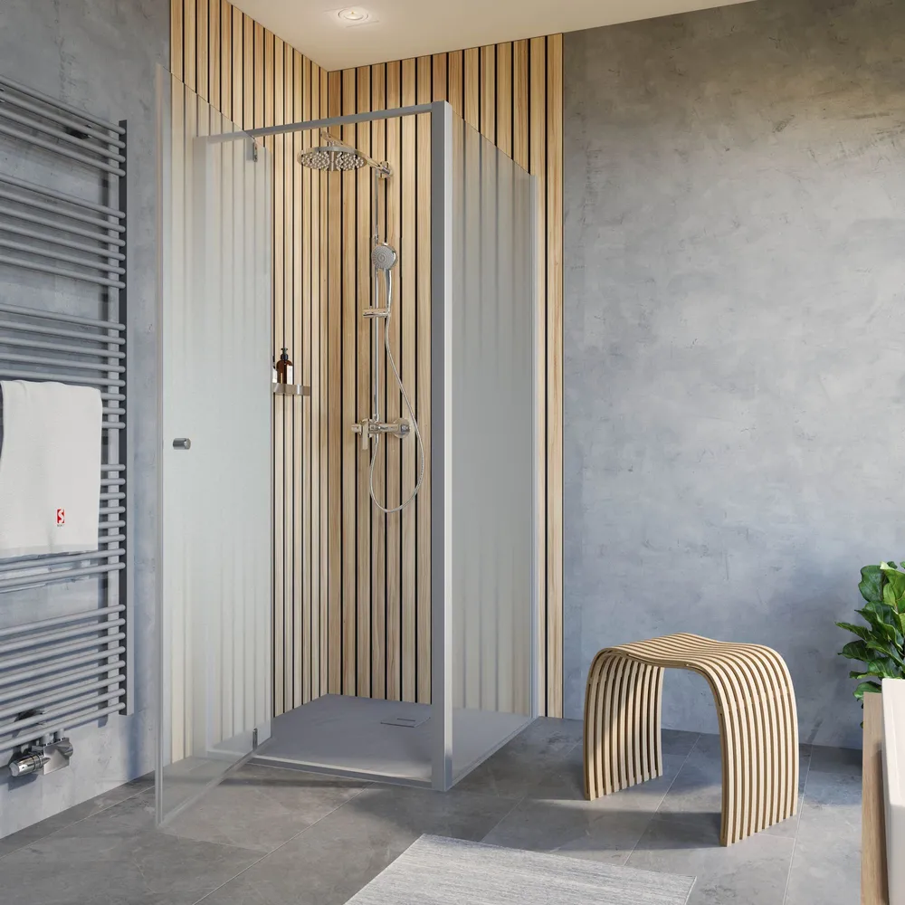 650-1200 mm, Alu-Natur, Nebel, versiegelt, Anschlag: links