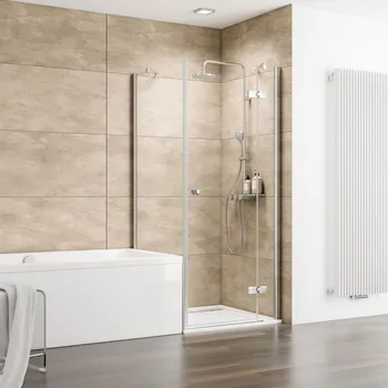 800 mm, 2000 mm, Pendelscharnier „Eckig“, Edelstahloptik, Klar hell