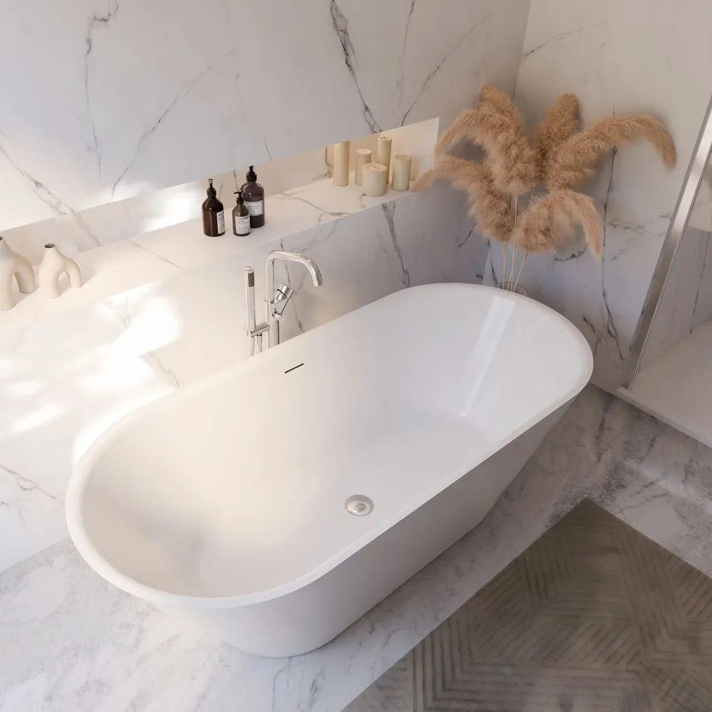 Badewanne Isla in weiß 1700x750 mm seitliche Perspektive